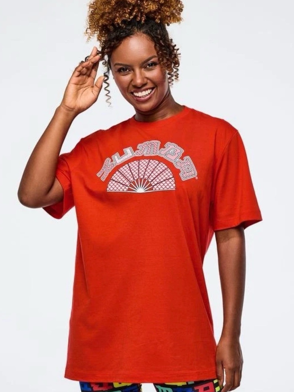 Zumba Fitness Oversized Graphic Tee - Orange